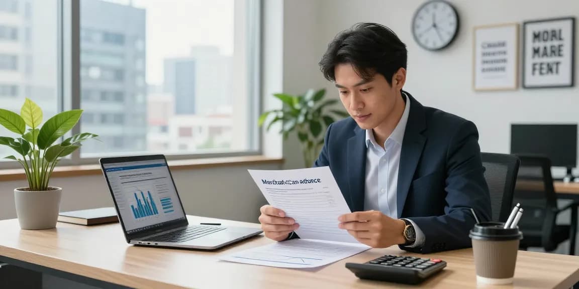 Exploring the best merchant cash advance UK no credit check options in a modern office environment.