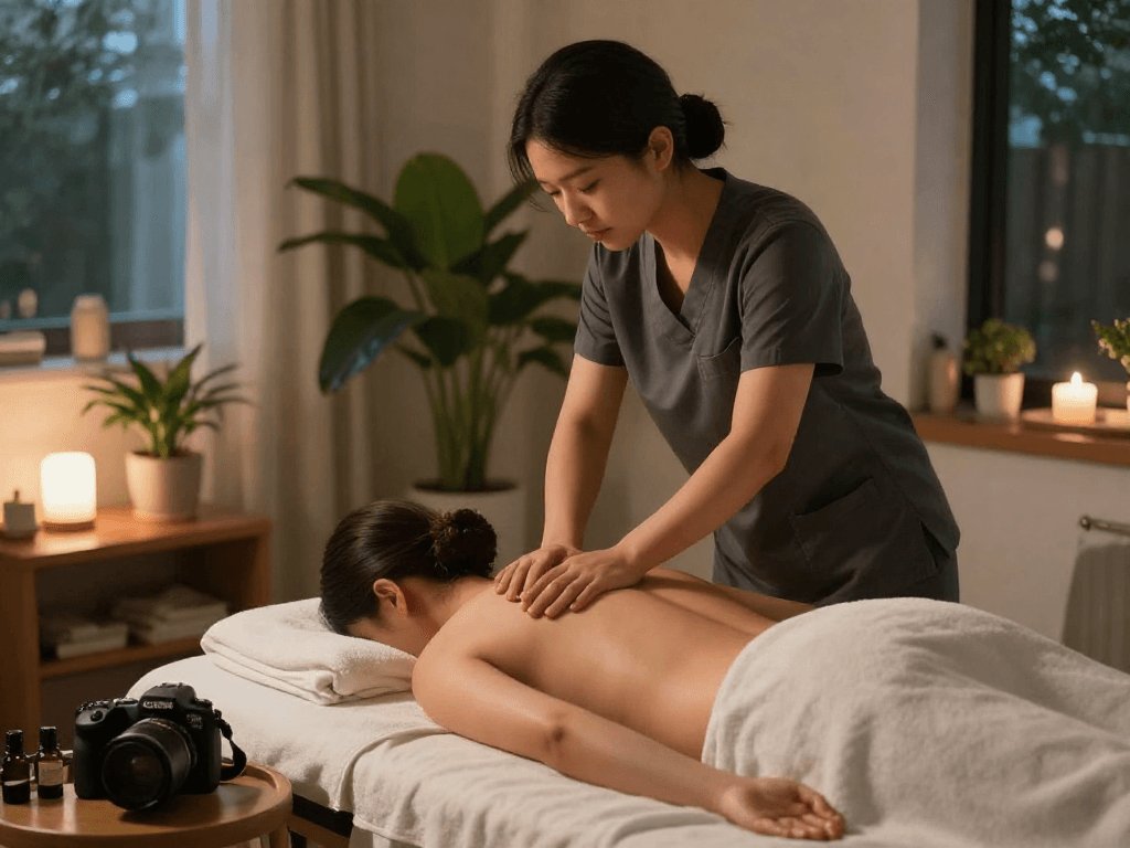Experience 영등포출장마사지 in a serene home massage setup with professional care and soothing ambiance.