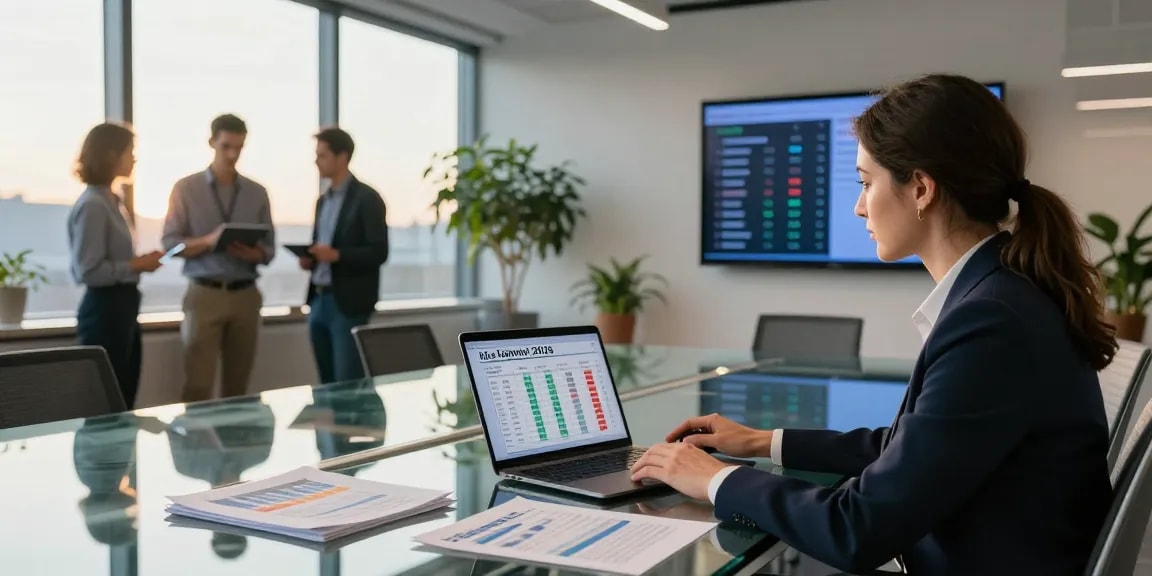 uk electricity price per kwh april 2026 analysis in modern office meeting, energy consultant reviewing trends and statistics