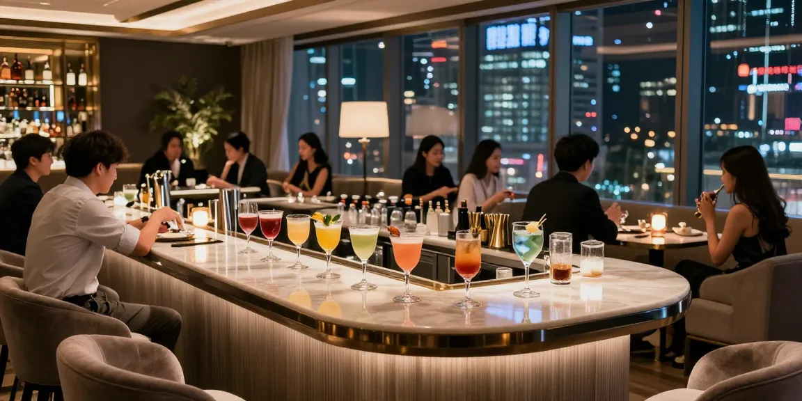 강남세이렌 쩜오의 세련된 바에서 고객들이 특별한 시간을 보내는 모습