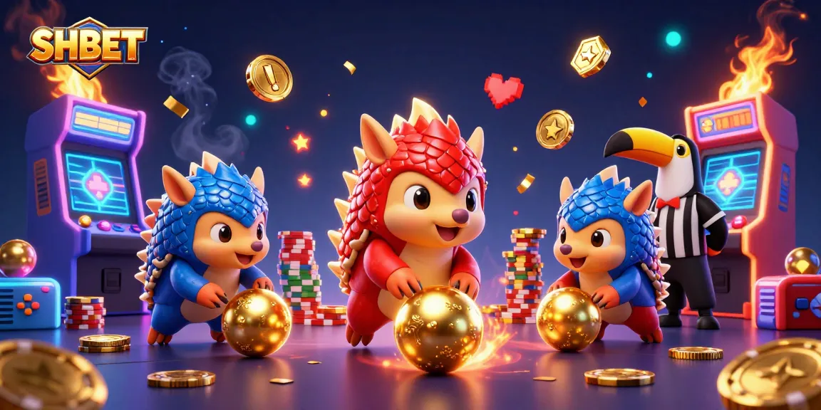 Experience thrilling gameplay at SHBET with dynamic pangolins in a colorful casino-themed environment.