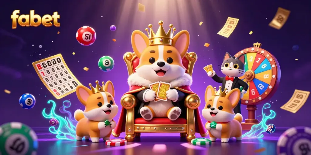 Enjoy exhilarating gaming moments with fabet in this vibrant, action-packed casino illustration.