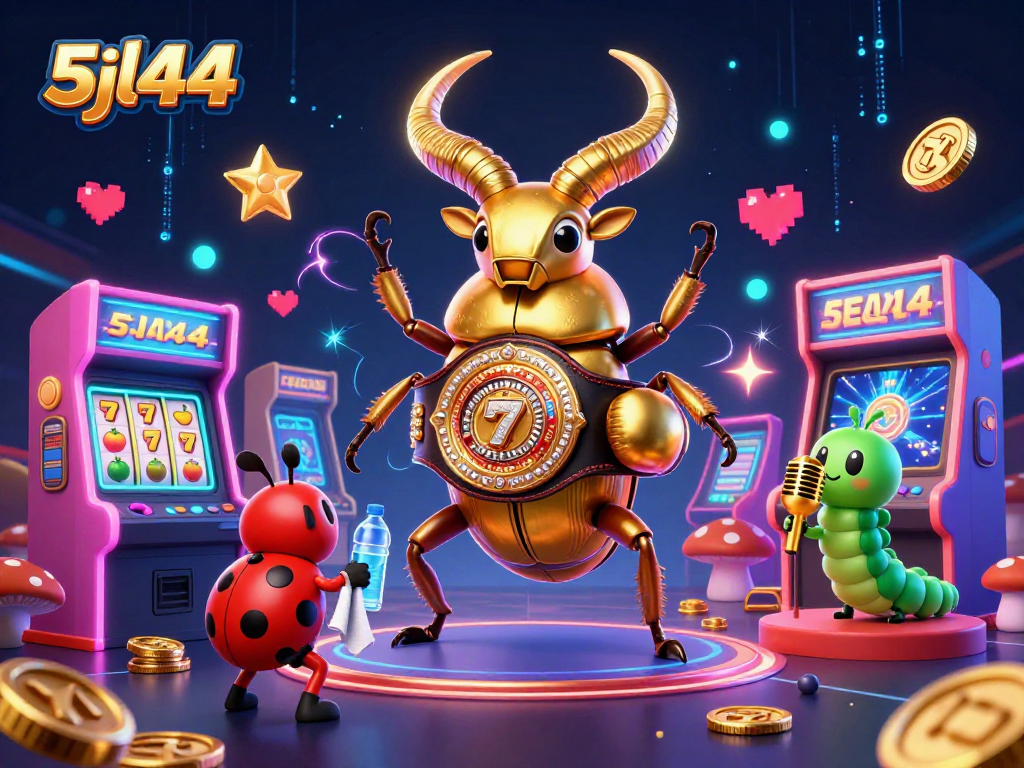 Engage with 5jl44 through vibrant arcade and slot machines animated in a dynamic 3D illustration.