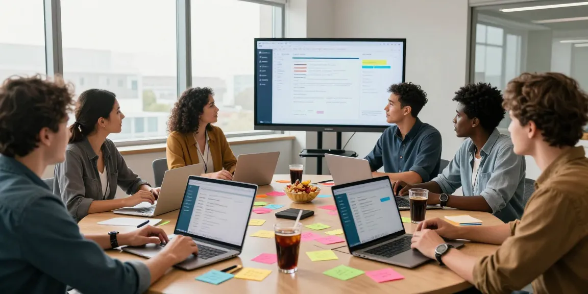 Dynamic team collaboration discussing Telegram下载 in a modern office setting.