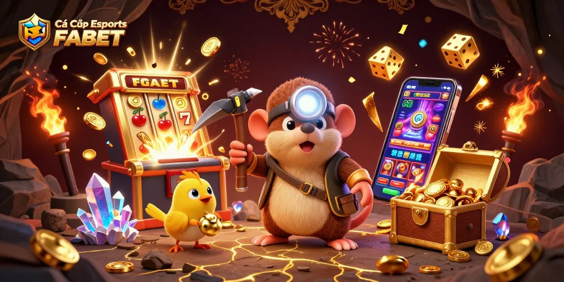 Cá Cược Esports FABET captures excitement with vibrant casino elements and dynamic treasure hunting