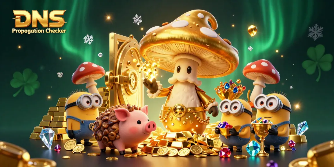 Engage with the DNS Propagation Checker wizard discovering treasure amidst sparkling casino treasures.