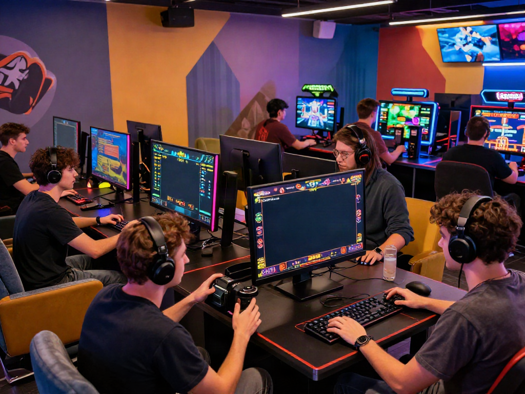 Players enjoying online gaming at https://da88z.net/ in a lively lounge environment.