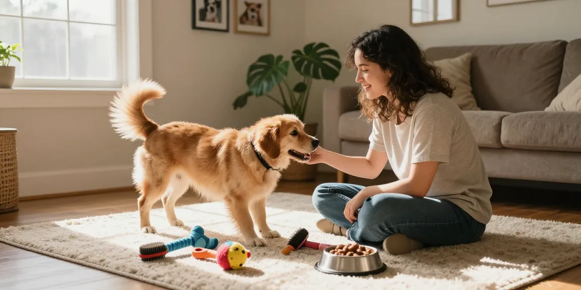Engaging pet care scene showing rokok88 advice in action with a happy dog and owner