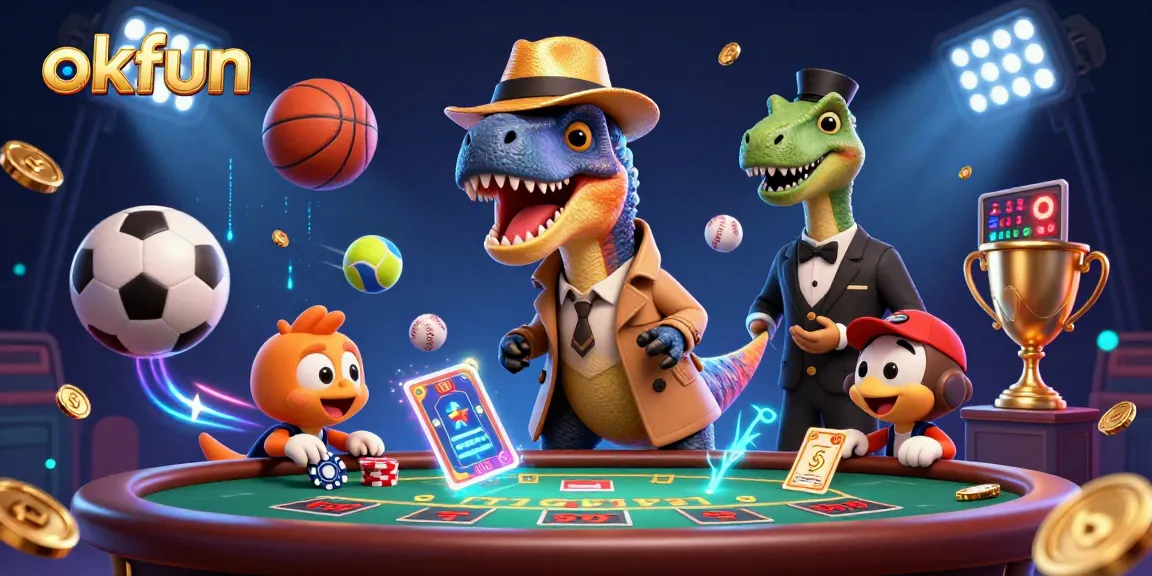 Join the fun at okfun as velociraptor and friends bet under the watchful eye of a stegosaurus pit boss.