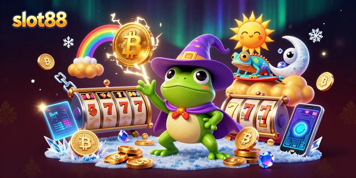 Spin to win at slot88 with vibrant characters and golden coin storms in this dynamic casino illustration.