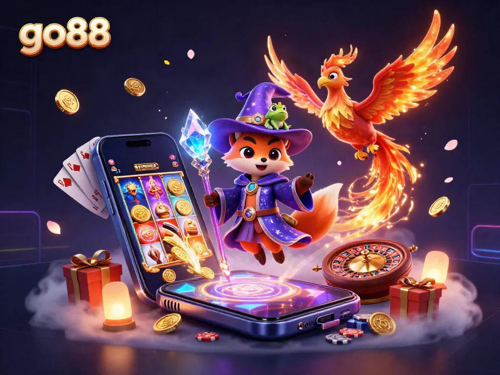 Experience exciting gaming with go88 featuring vibrant visuals, thrilling slot games, and dynamic characters.