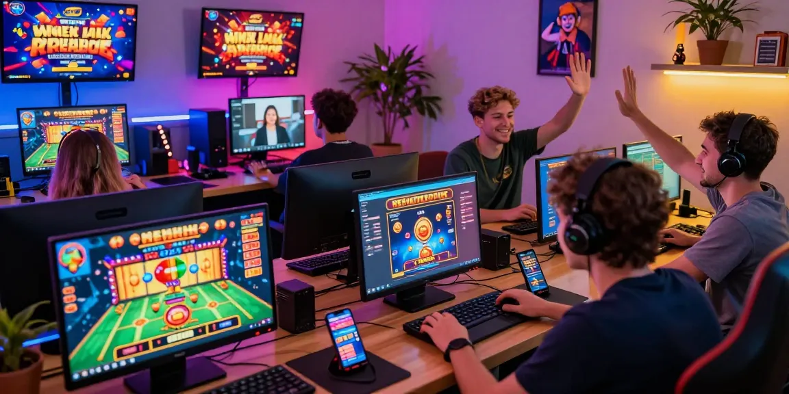 Exciting online gaming experience at LAVOWIN daftar, showcasing players engaged in thrilling casino games with vibrant atmosphere.