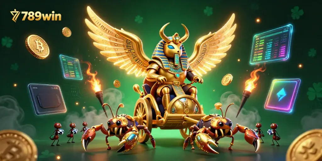 Engage with 789win as golden scarabs and jewel scorpions embody the world of online gaming.
