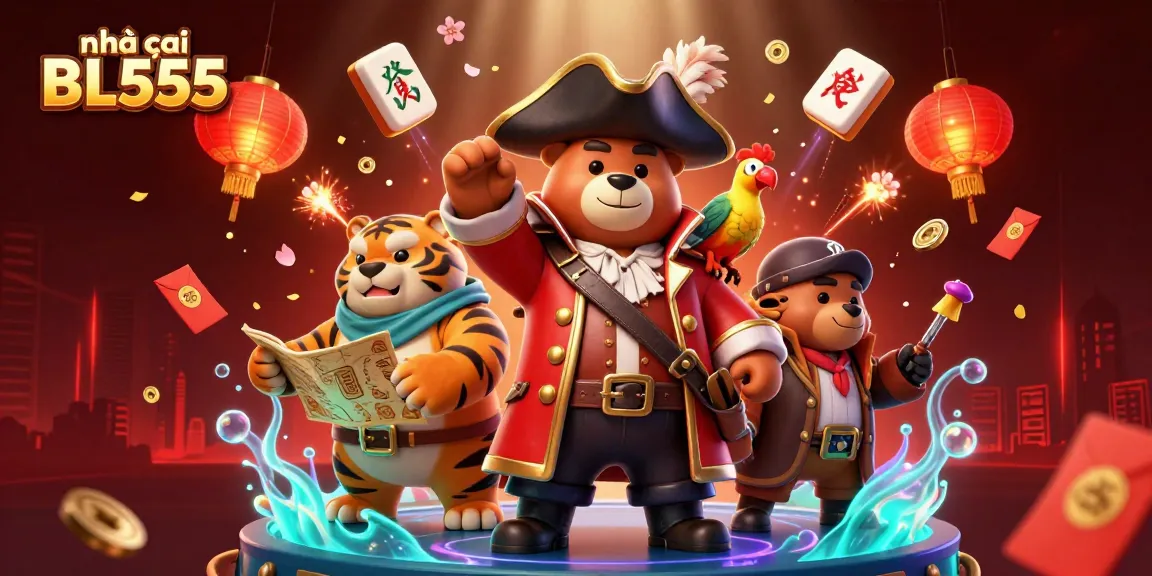 Engage with the thrilling world of nhà cái BL555 featuring vibrant casino elements and characters.