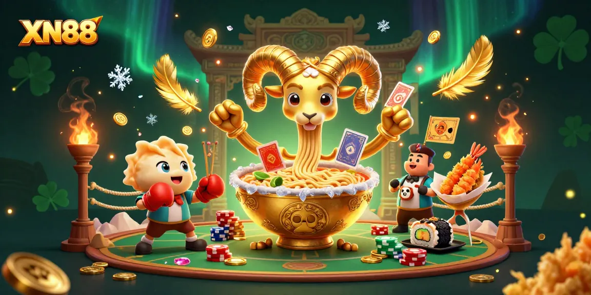 Experience the excitement of XN88 with vibrant casino-themed characters and dynamic action illustrations.