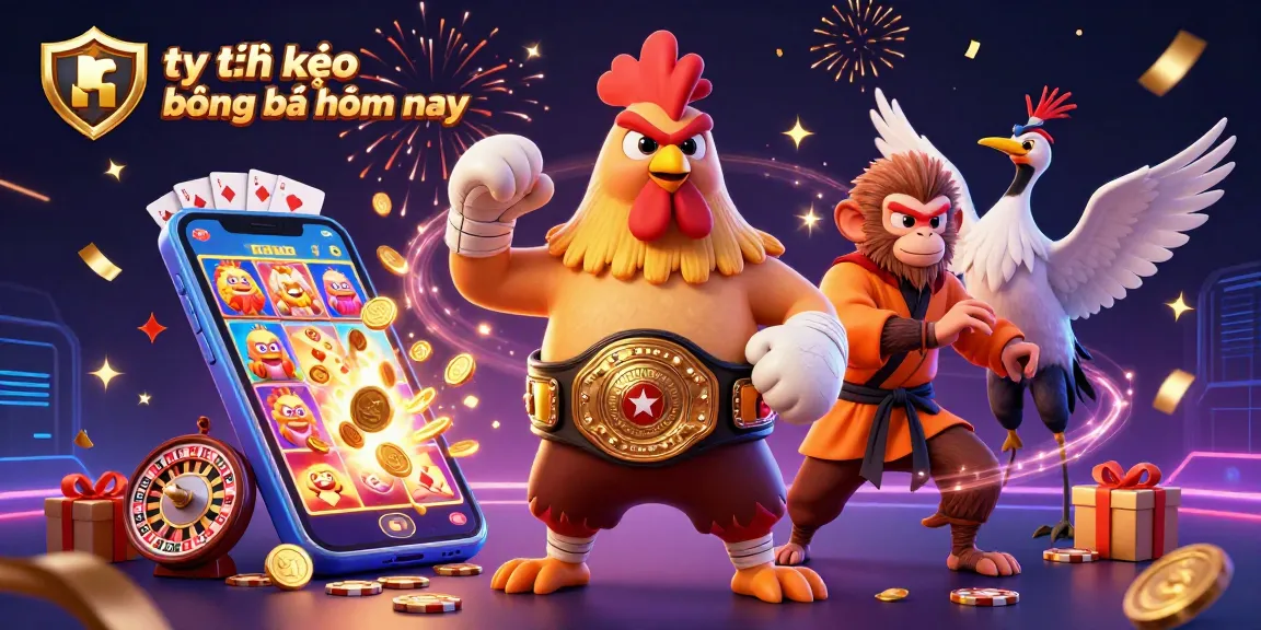 Tỷ lệ kèo bóng đá hôm nay illustrated with vibrant characters and dynamic game elements for an exciting betting experience