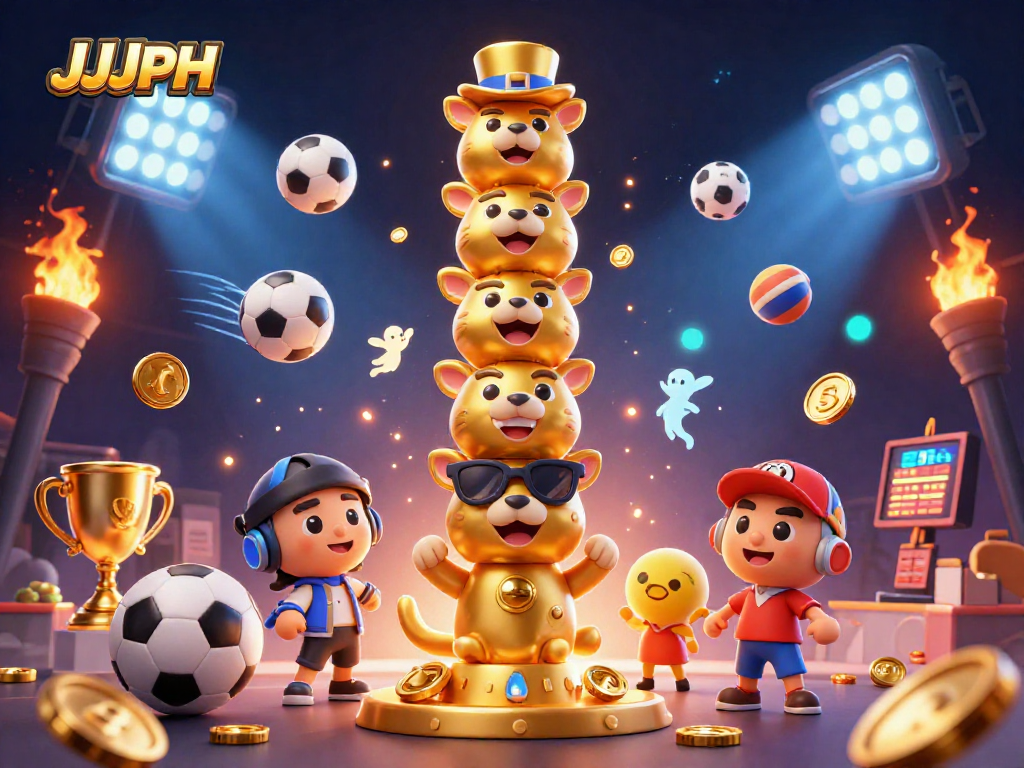 Experience the thrill of JJJPH with vibrant casino-themed illustration featuring lively characters.