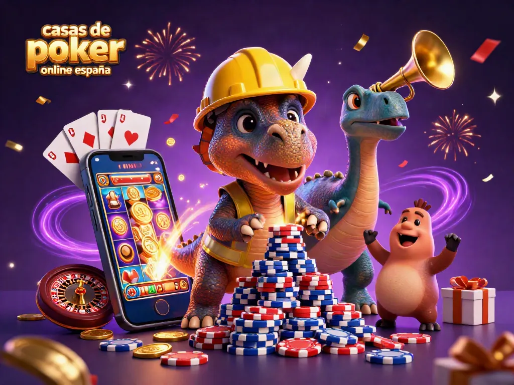 Construyendo una pirámide de fichas en casas de poker online España con diversión y celebración.