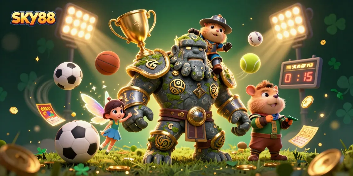 SKY88 showcases thrilling sports betting excitement with dynamic characters and engaging gaming elements.