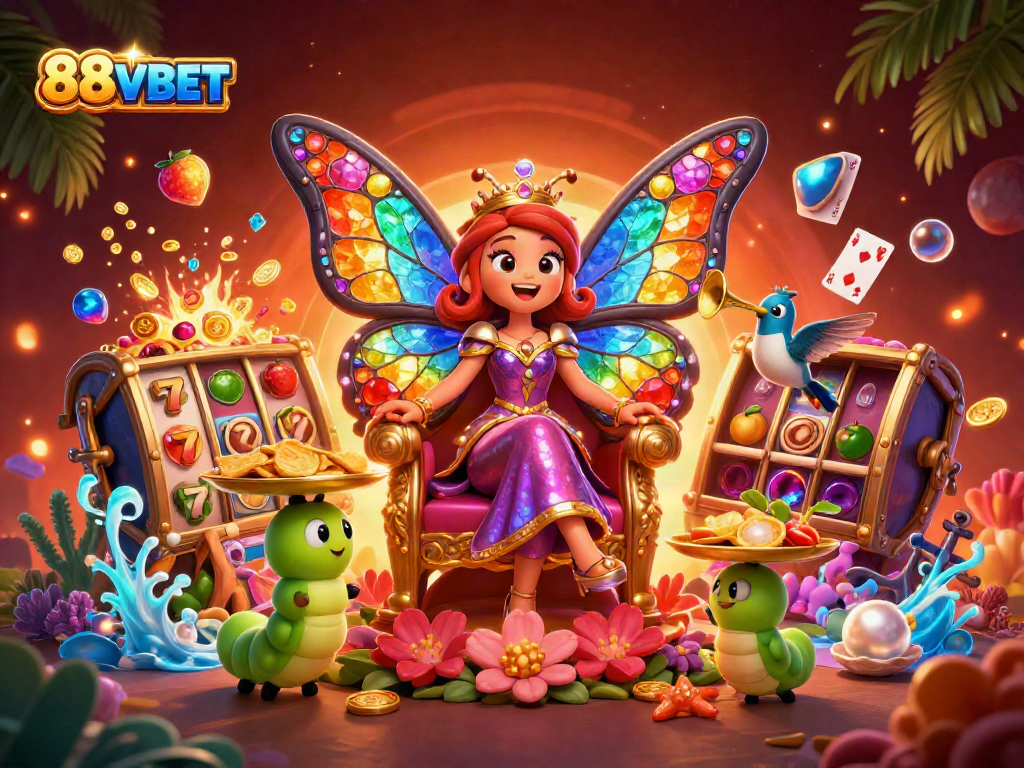 Spin the reels at 88VBET with vibrant slots, gold coins, and dynamic casino energy!