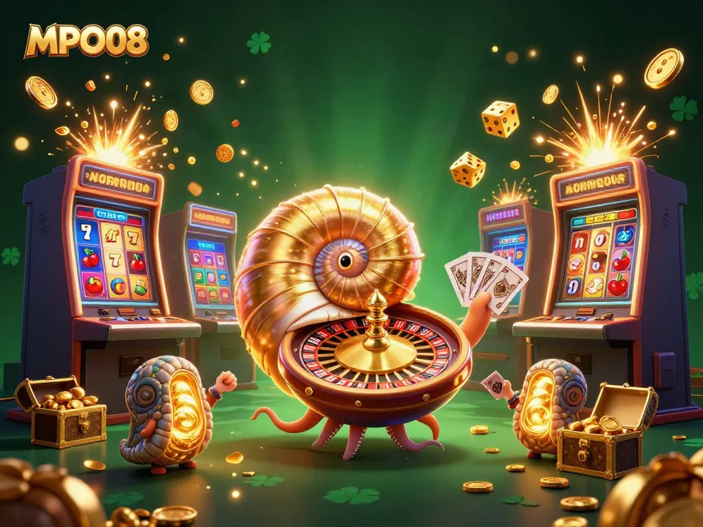 Engage with MPO08's vibrant casino scene showcasing nautilus roulette and stunning slot visuals.