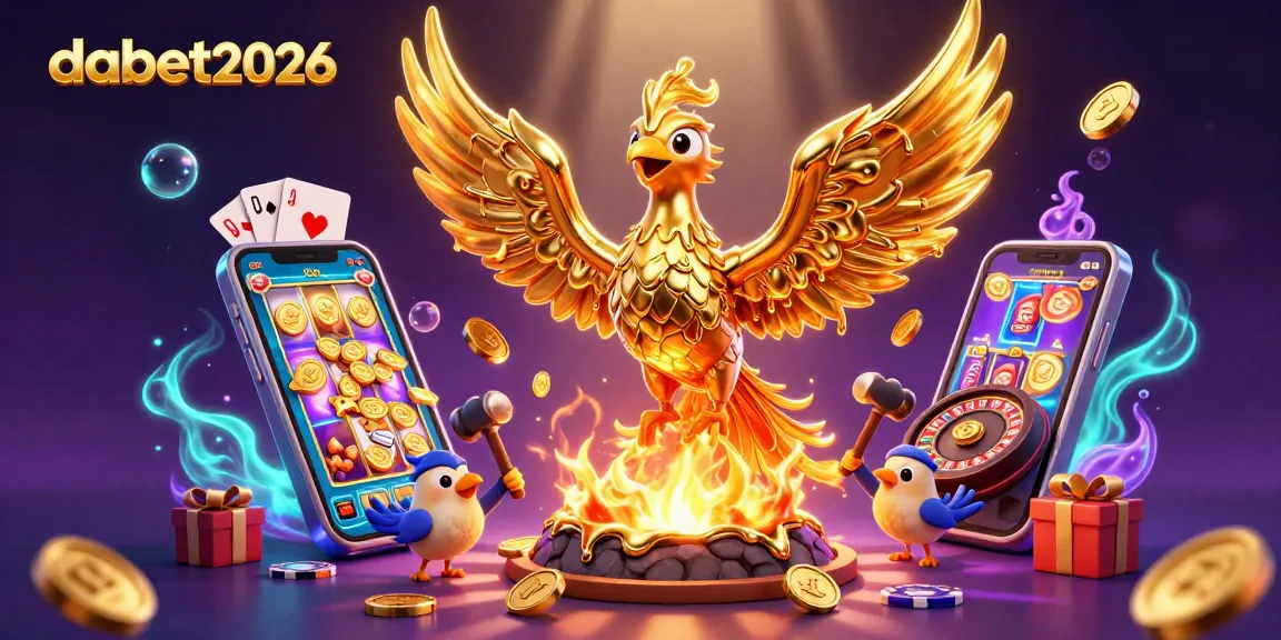 Bet on thrilling games with dabet2026 featuring 3D golden phoenix and vibrant casino elements