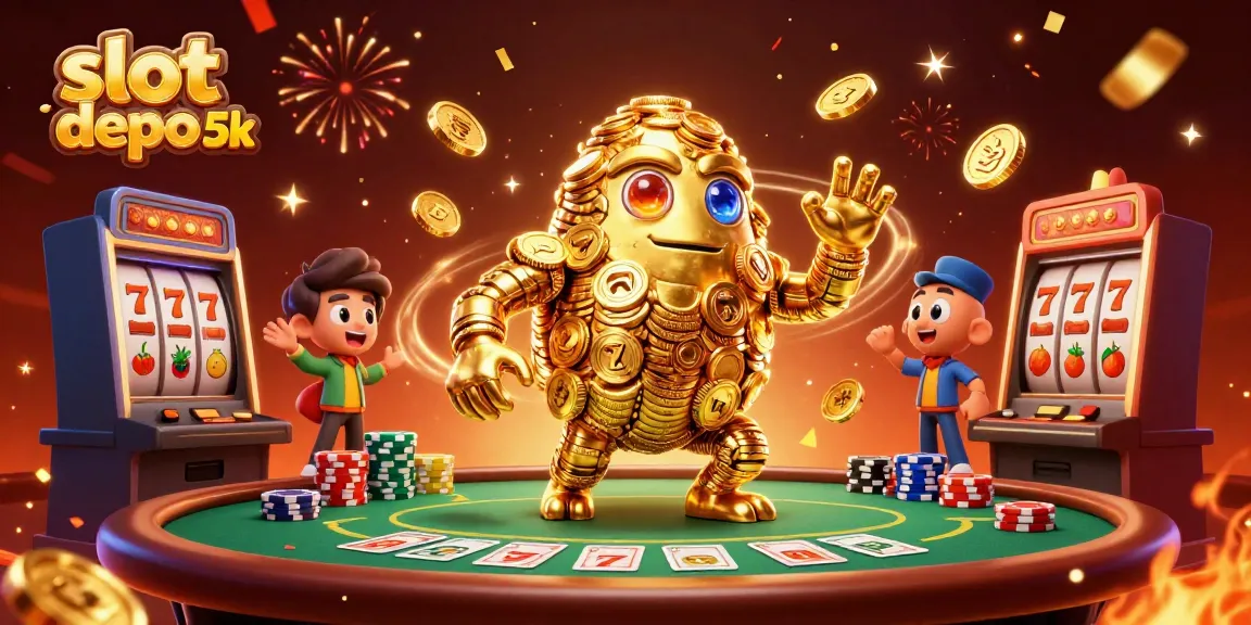 Spin to win with slot depo 5k at our animated casino featuring dynamic slot machines and festive effects.