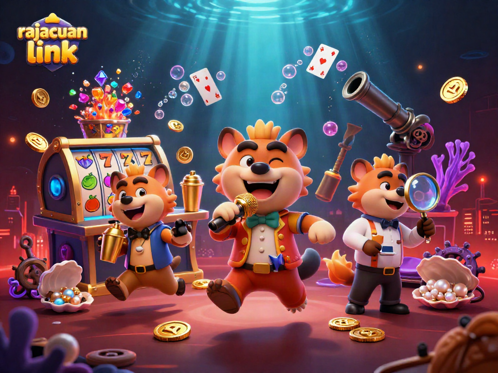 Experience laughter and excitement at the rajacuan link comedy casino club bustling with action and vibrant elements.