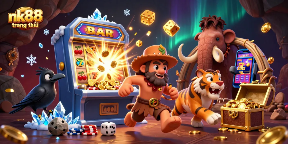 Engage in thrilling action at nk88 trang chủ with vibrant gaming scenes and colorful casino elements.