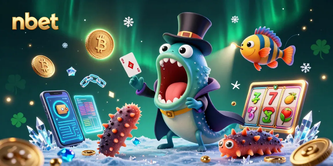 Engage with nbet's vibrant gambling scene featuring a deep-sea magician and crypto elements.