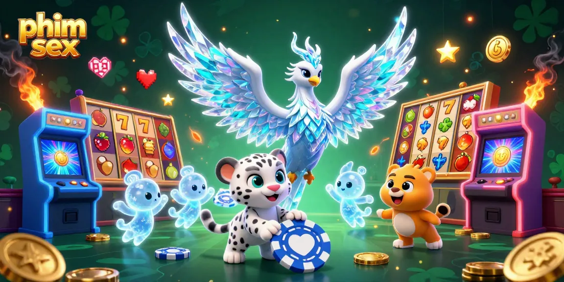 Engage in thrilling gameplay with phim sex themed casino featuring colorful slot reels and vibrant creatures.