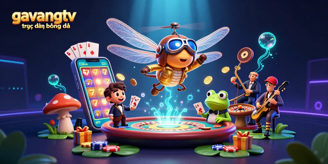 Join the excitement of gavangtv trực tiếp bóng đá at the lily pad casino featuring lively characters and vibrant gambling action!