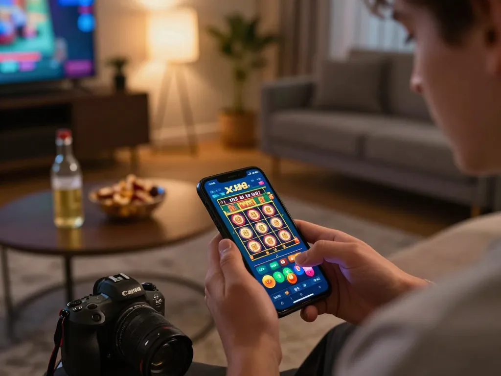 Player engaging with xx88 app on smartphone for an immersive online casino experience