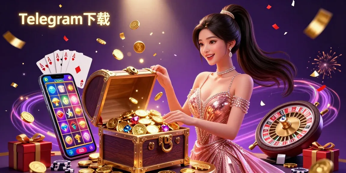 在这个充满活力的场景中，体验Telegram下载带来的巨额胜利，展现出金色财富和动态赌博元素。