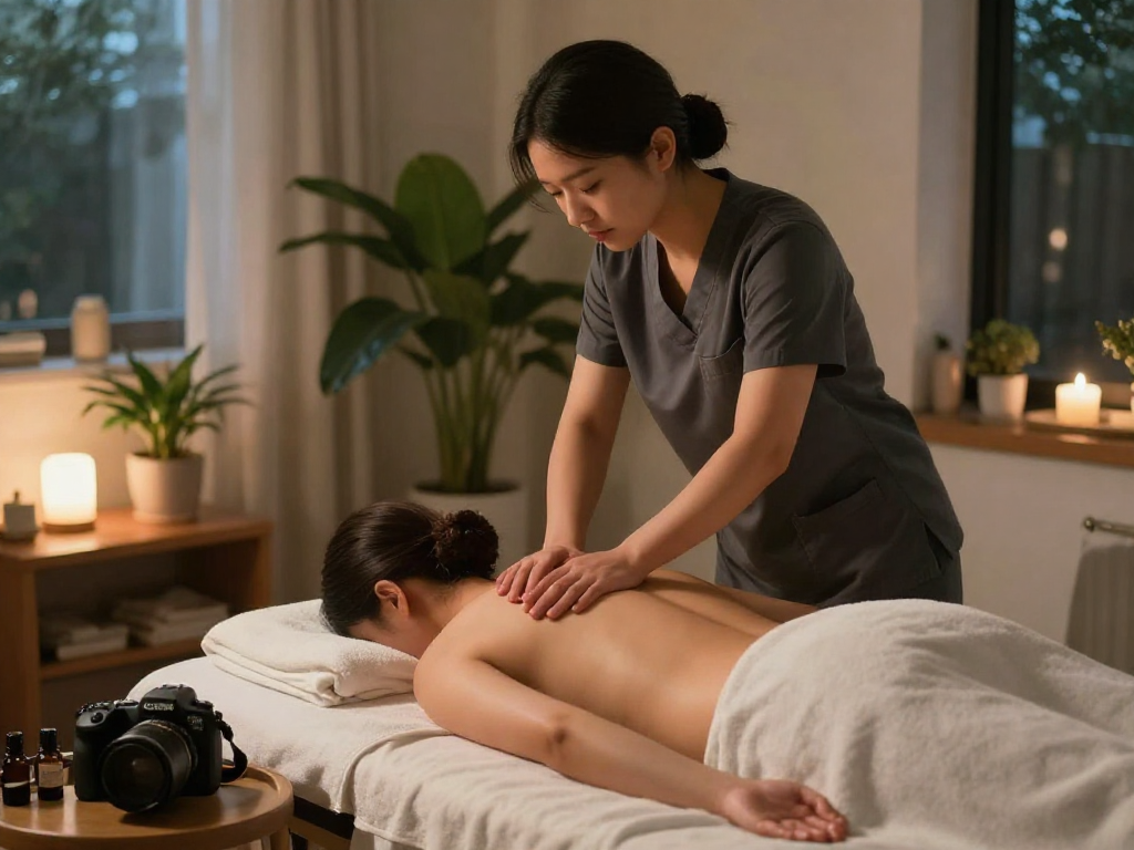 Experience 영등포출장마사지 in a serene home massage setup with professional care and soothing ambiance.