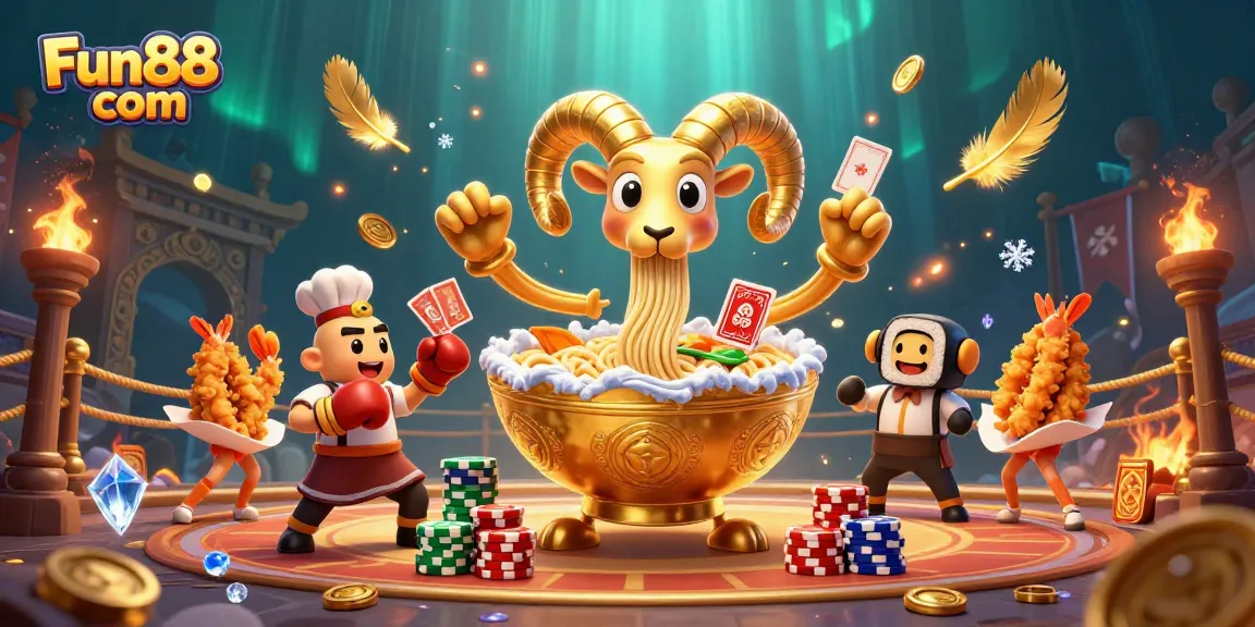 Engage with Fun88 com's vibrant casino scene showcasing unique characters and elements for gamblers.