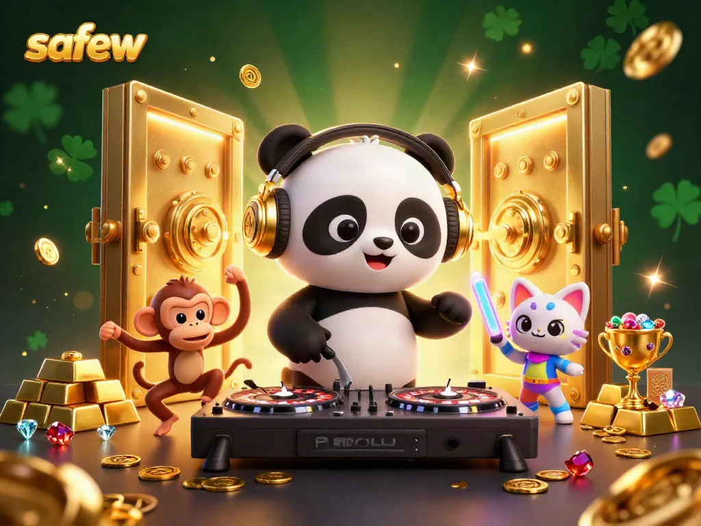 Experience the thrill of safew with vibrant characters celebrating at a casino-themed party.