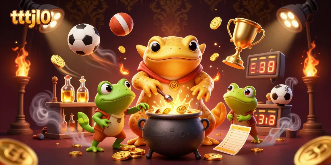 Experience tttjl0 with an alchemist and sports betting elements in a vibrant 3D illustration.